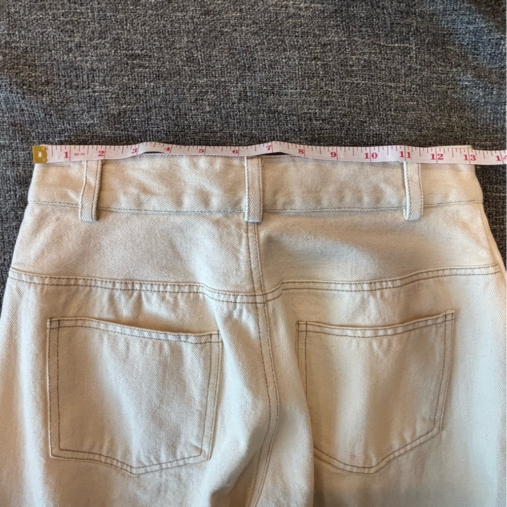 NOMIA NYC Sz 29 Paneled Wide Leg Jeans In Ecru new without tag Designer - Picture 9 of 12